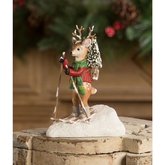 Bethany Lowe Lockhart The Skiing Deer Figurine