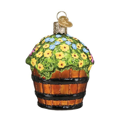 Old World Christmas Whiskey Barrel With Flowers Ornament