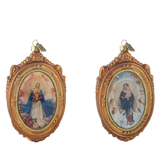 Raz Imports 2022 Eric Cortina 5.5" Framed Madonna Portrait Ornament, 2 Asst