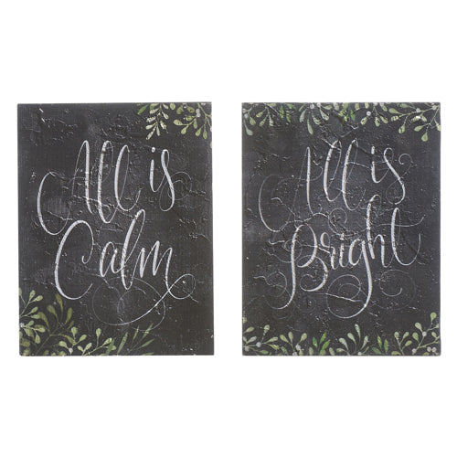 Raz Imports 2023 All Is Calm 10" All Is Calm And Bright Wall Art, Asst of 2