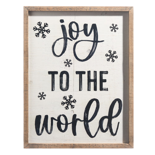 Raz Imports 2023 All Is Calm 17.75" Joy To The World Framed Wall Art