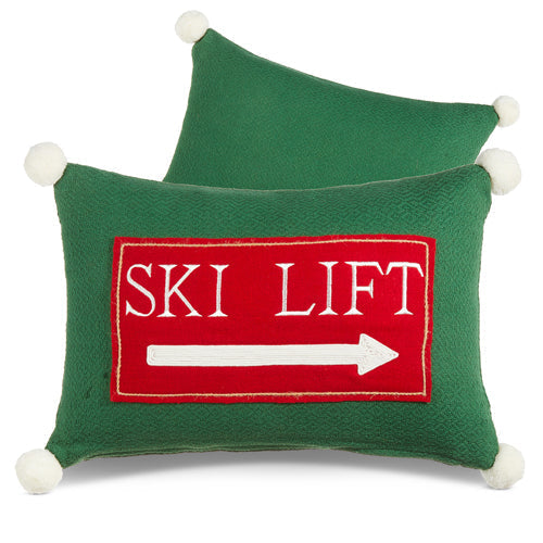 Raz Imports 2023 Dashing Through The Snow 18" Ski Lift Lumbar Pillow