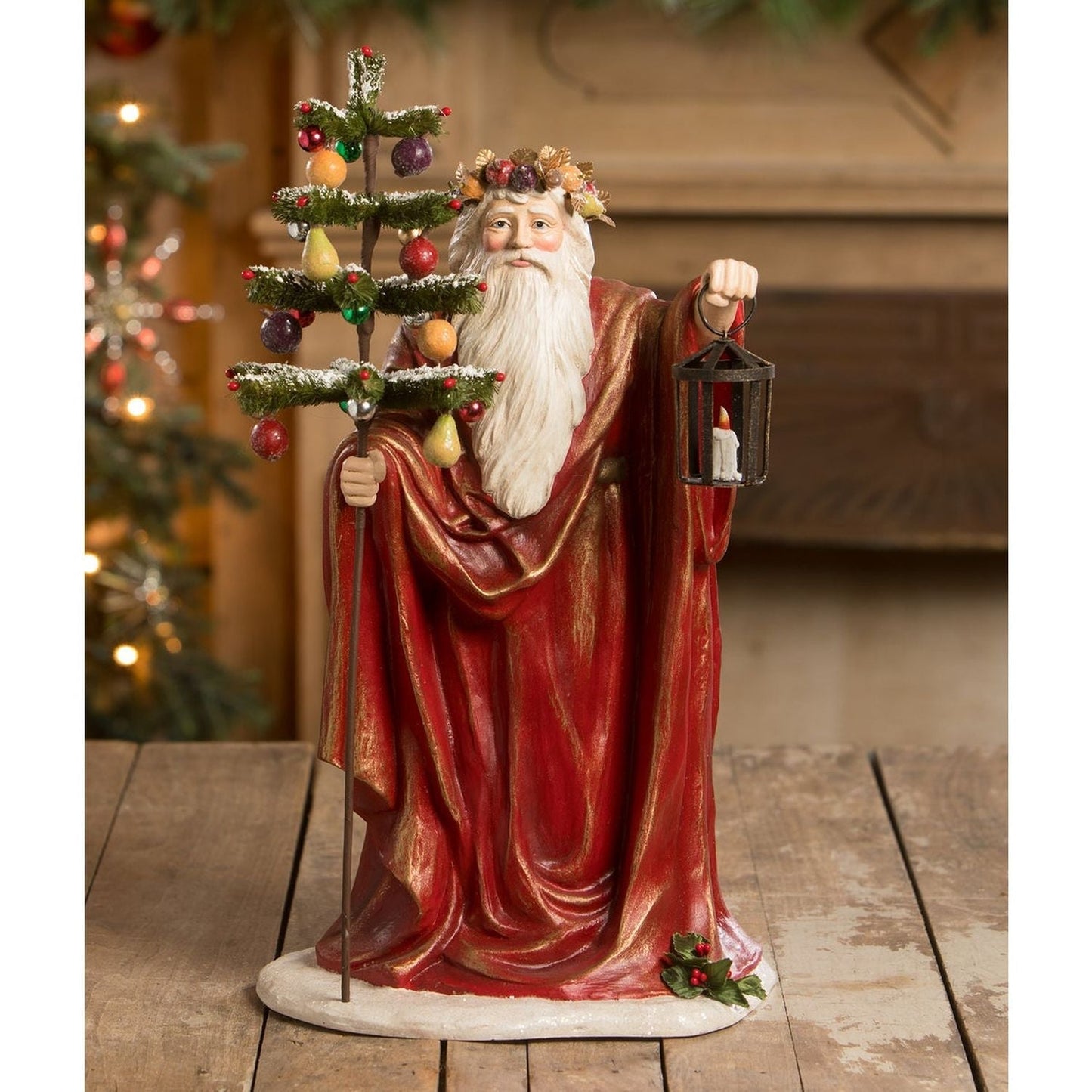 Bethany Lowe Elegant Lighting The Way Santa Figurine