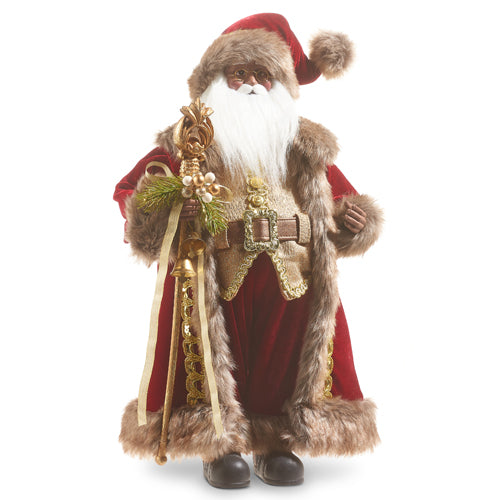 Raz Imports 2023 Sleigh Bells 18" African-American Santa