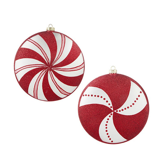 Raz Imports 2022 Merrymint 6.5" Peppermint Disc Ornament, Asst Of 2