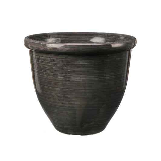 Regency International Fiber Resin Glaze Round Planter 17.3X15"