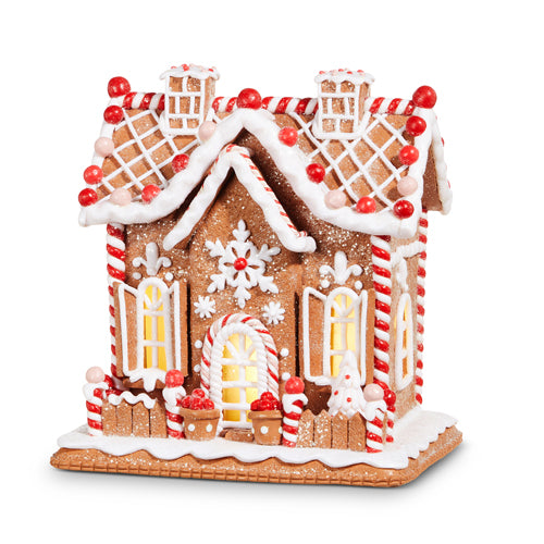 Raz Imports 2023 Jingle & Cocoa 9" Lighted Gingerbread House