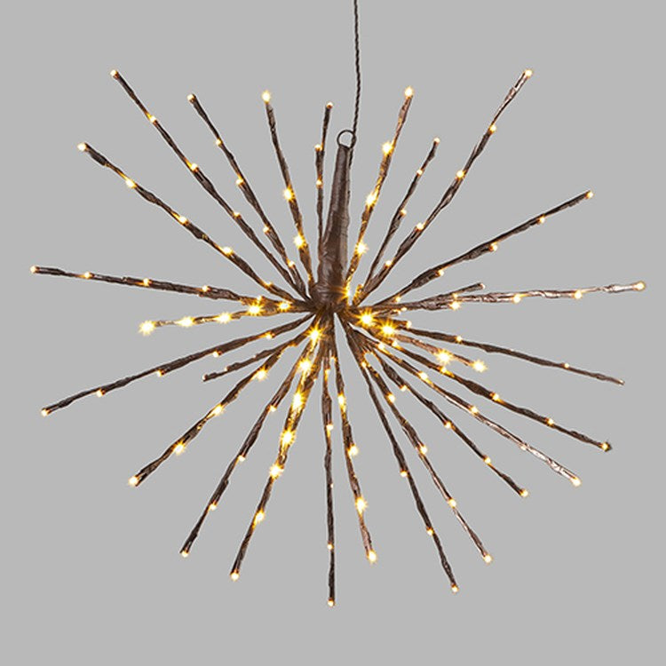 Raz Imports 2022 Lights Brown Starburst Lights W/ Warm White Led Lights