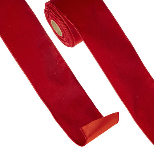 Raz Imports Ribbon 2023 Red Velvet Wired Ribbon