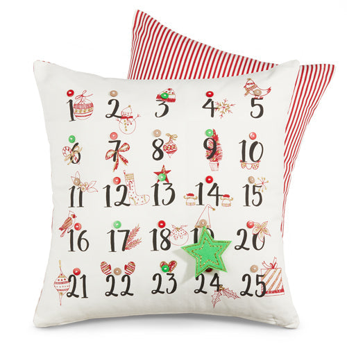 Raz Imports 2023 Vintage Farmhouse 18" Advent Calendar Pillow