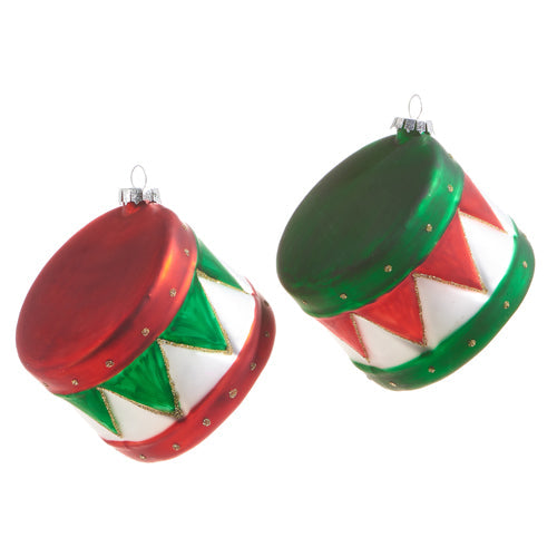 Raz Imports 2023 Classic Carols 3.5" Drum Ornament, Asst of 2