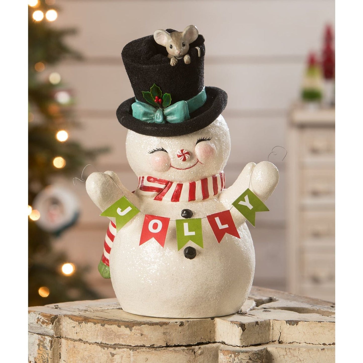 Bethany Lowe Holly Jolly Snowman Figurine