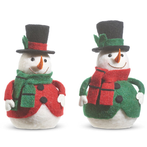 Raz Imports 2023 Heartfelt Holiday 12" Snowman With Top Hat, Asst of 2