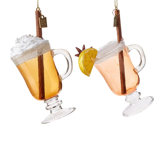 Raz Imports 2021 5.25-inch Hot Toddy & Buttered Rum Ornament, Assortment of 2