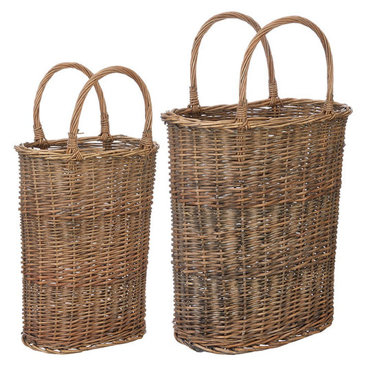 Raz Imports The Greenery Shop 26" Handled Basket, Set of 2