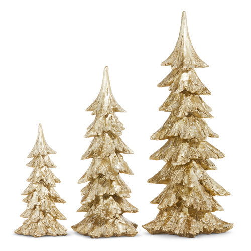 Raz Imports 2023 Celebrate The Season 16" Gold Glitter Trees, Set of 3