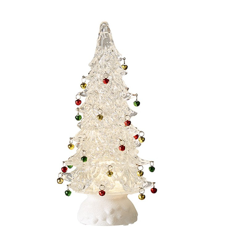 Raz Imports 2022 12" Lighted Clear Tree w/ Jingle Bells & Swirling Glitter