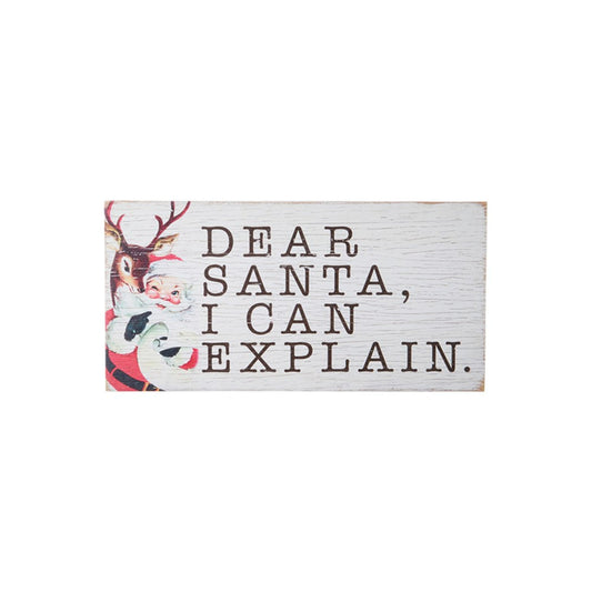 Raz Imports 2021 Dear Santa 22-inch Dear Santa Textured Wood Wall Art