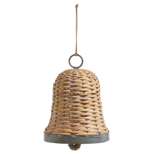 Raz Imports 2023 Natural Noel 10" Basketweave Bell Ornament