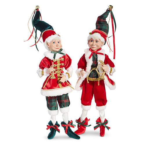 Raz Imports 2023 Classic Carols 16" Posable Elf, Asst of 2