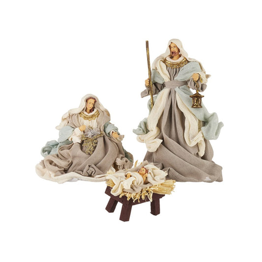 Raz Imports 2021 Peppermint Parlor 10.5-inch Holy Family Figurine, Set of 3