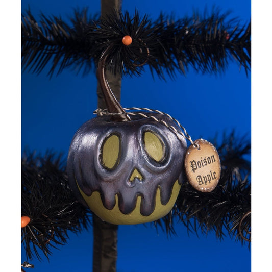 Bethany Lowe Green Apple With Poison Ornament Mini