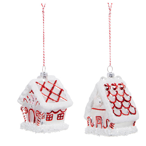 Raz Imports 2023 Jingle & Cocoa 3.5" Peppermint House Ornament, Asst of 2