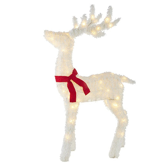 Raz Imports 2022 North Pole Friends 52" Flocked Tinsel Lighted Deer With Antlers