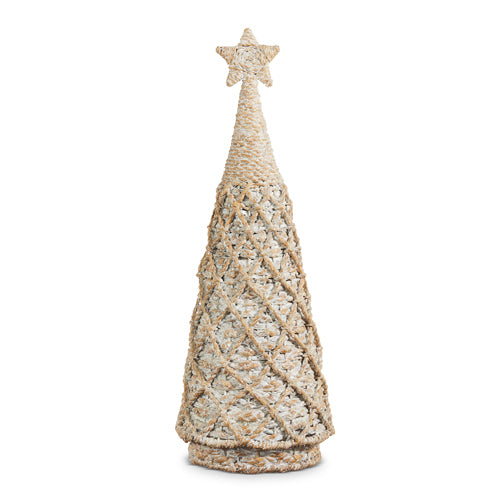 Raz Imports 2023 Natural Noel 26" Whitewash Diamond Pattern Woven Tree