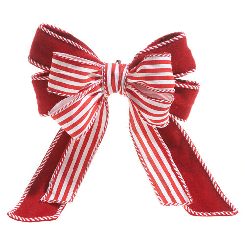 Raz Imports 2023 Jingle & Cocoa 13.5" Striped Bow Ornament