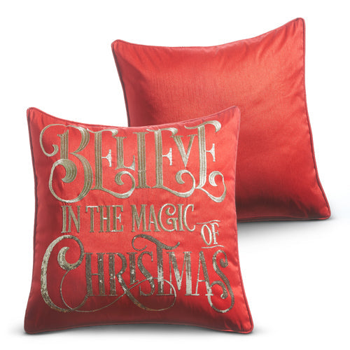 Raz Imports 2023 Classic Carols 18" Believe Pillow