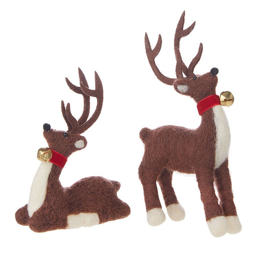 Raz Imports Yuletide Gathering 7-Inch Reindeer Ornament, Assortment of 2