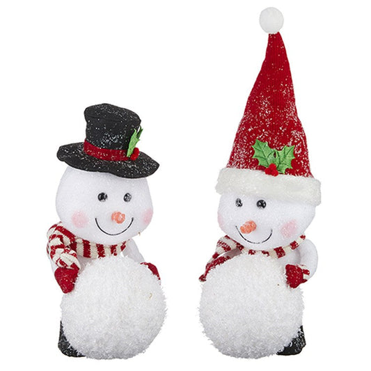 Raz Imports 2022 North Pole Friends 18.25" Snowman With Snowball, Asst Of 2