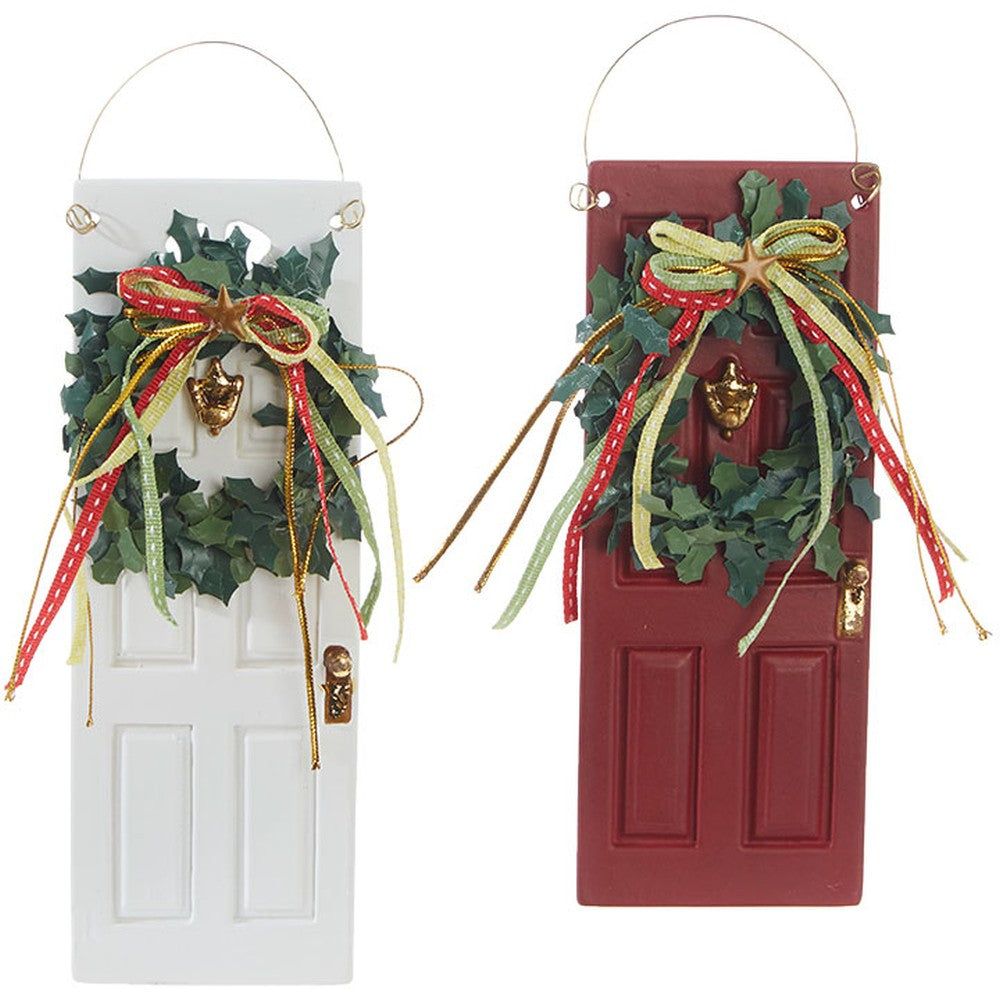 Raz Imports Home For The Holidays 7.25-Inch Door Ornament, Assortment of 2