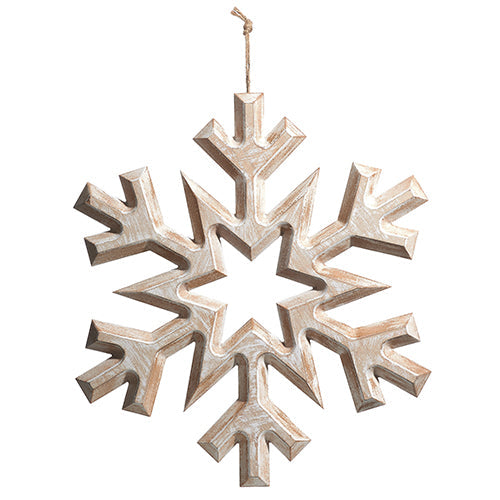 Raz Imports 2023 Natural Noel 19.75" Whitewashed Snowflake Ornament