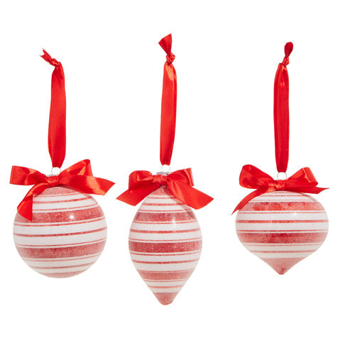 Raz Imports 2023 Jingle & Cocoa 6" Peppermint Stripe Ornament, Asst of 3