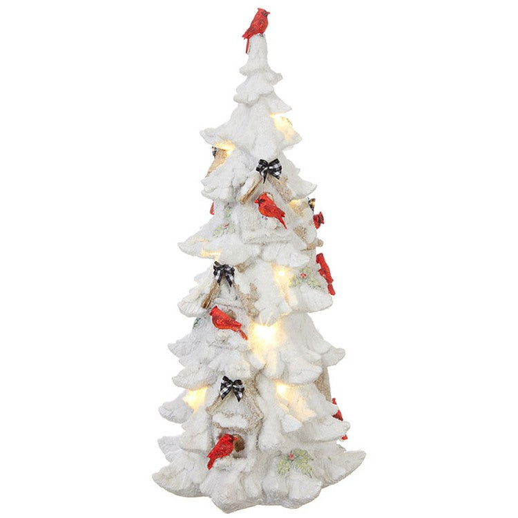 Raz Imports Doggone Christmas 18.5" Lighted Snowy Cardinal Tree.