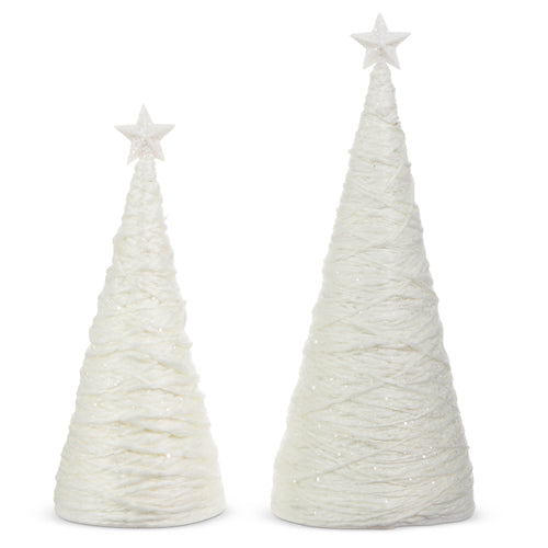 Raz Imports 2023 Heartfelt Holiday 16" Yarn Cone Trees, Set of 2