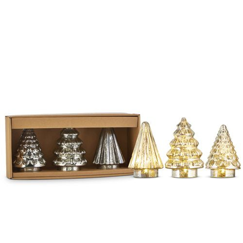 Raz Imports 2023 Holiday Cheers 6" Box of 3 Lighted Trees