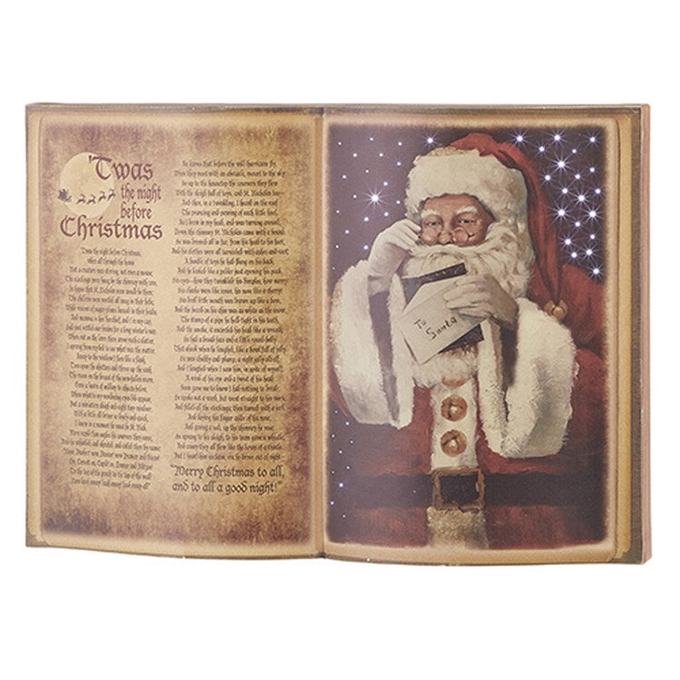 Raz Imports 2022 Tartan Tidings 14" Night Before Christmas Lighted Book