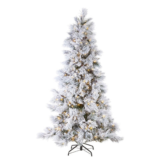 Raz Imports Greenery Pre-Lit Flocked Pine Tree