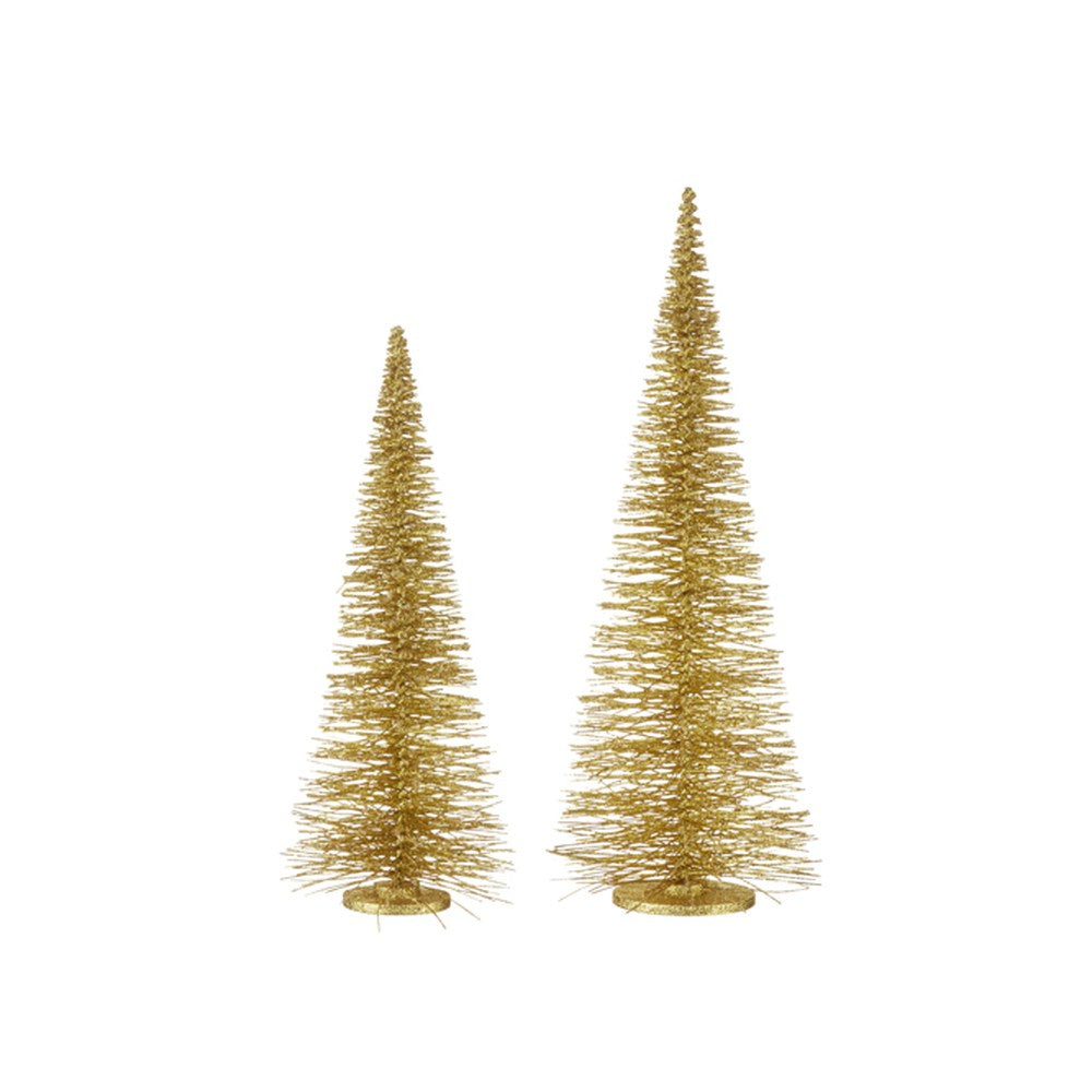 Raz Imports 2021 We Three Kings 39-inch Gold Bottle Brush Tree, Set of 2