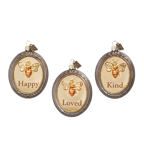 Raz Imports Eric Cortina 2023 3" Bee Happy Charms Ornaments, Asst of 3