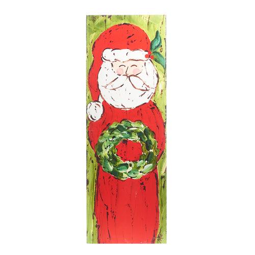 Raz Imports 2023 Heartfelt Holiday 42.25" Santa With Wreath Porch Sign