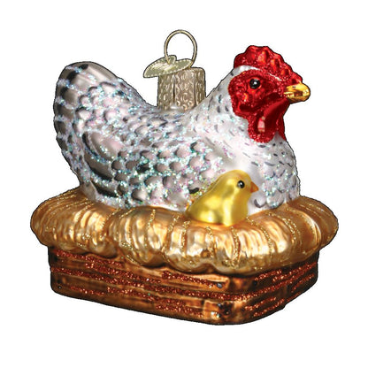 Old World Christmas Hen On Nest Ornament