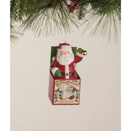 Bethany Lowe Santa In The Box Ornament