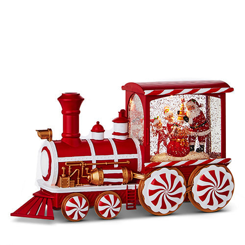 Holiday Water Lanterns 2023 12.5" Peppermint Elves Musical Lighted Water Train