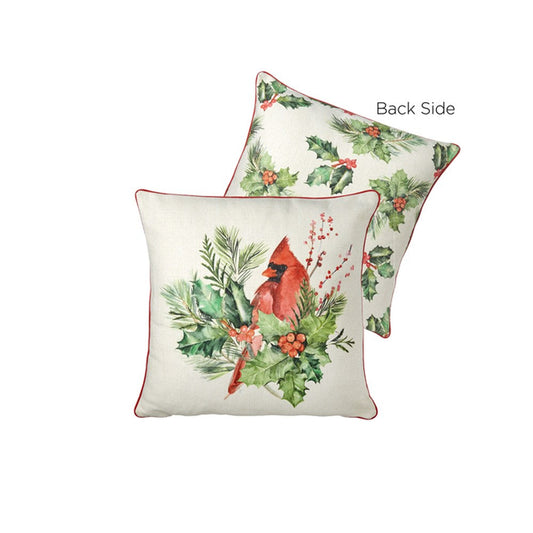 Raz Imports 2021 Yuletide Birds 17.5-inch Cardinal Pillow