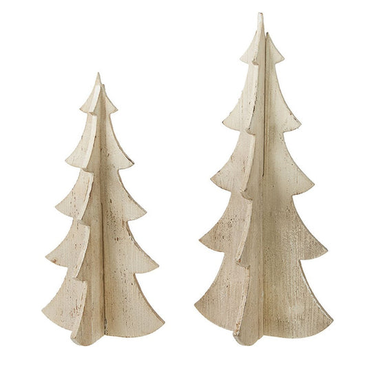 Raz Imports Holiday Heritage 18.75" Distressed Tree, Set of 2