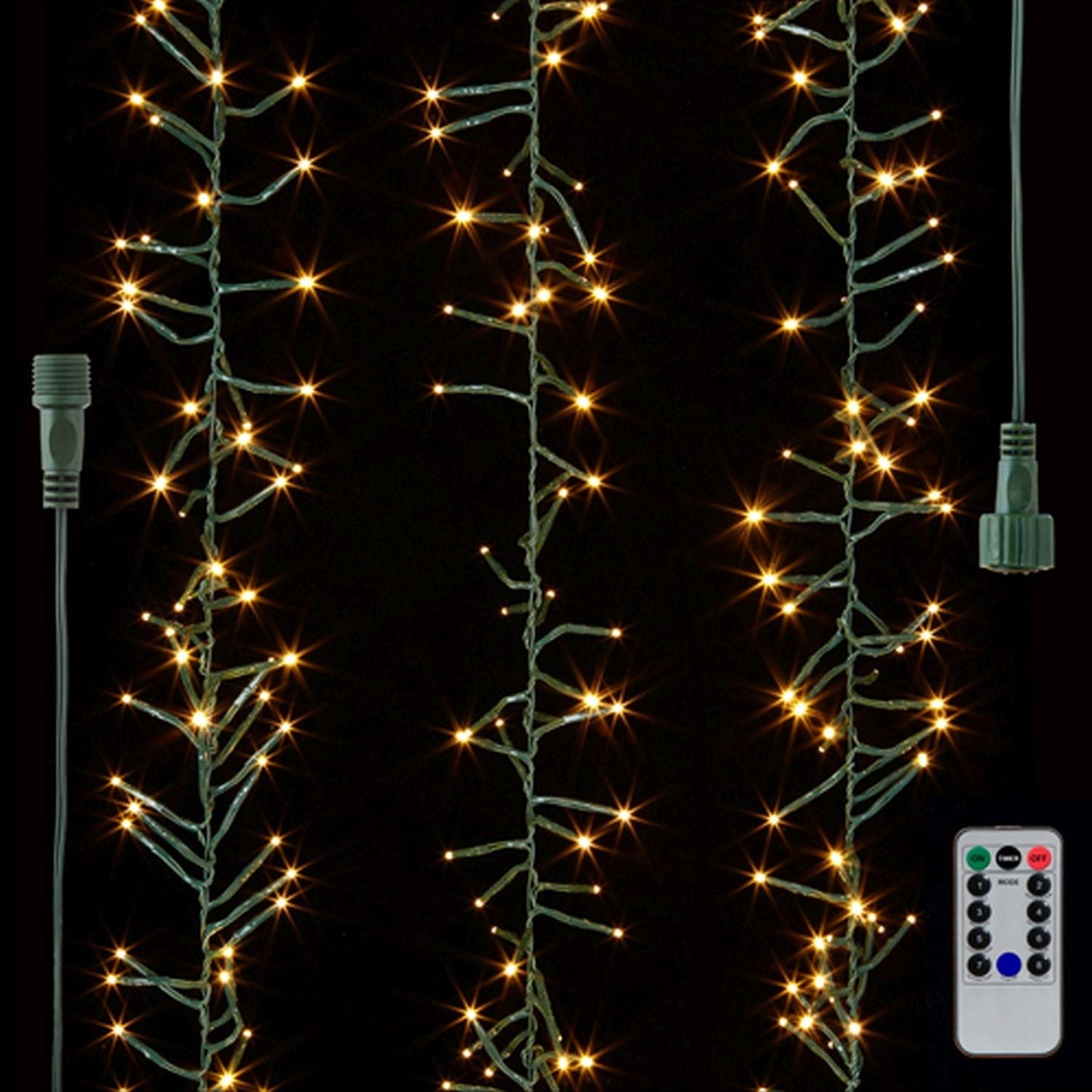 Raz Imports 2021 Lights 49.5' Connectable Cluster Garland with1500 White Lights